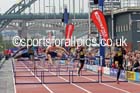 Shane Braithwaite wins the 110 metres hurdles from Lawrence Clarke and Kevin Craddock, Great North CityGames. Photo: David T. Hewitson/Sports for All Pics